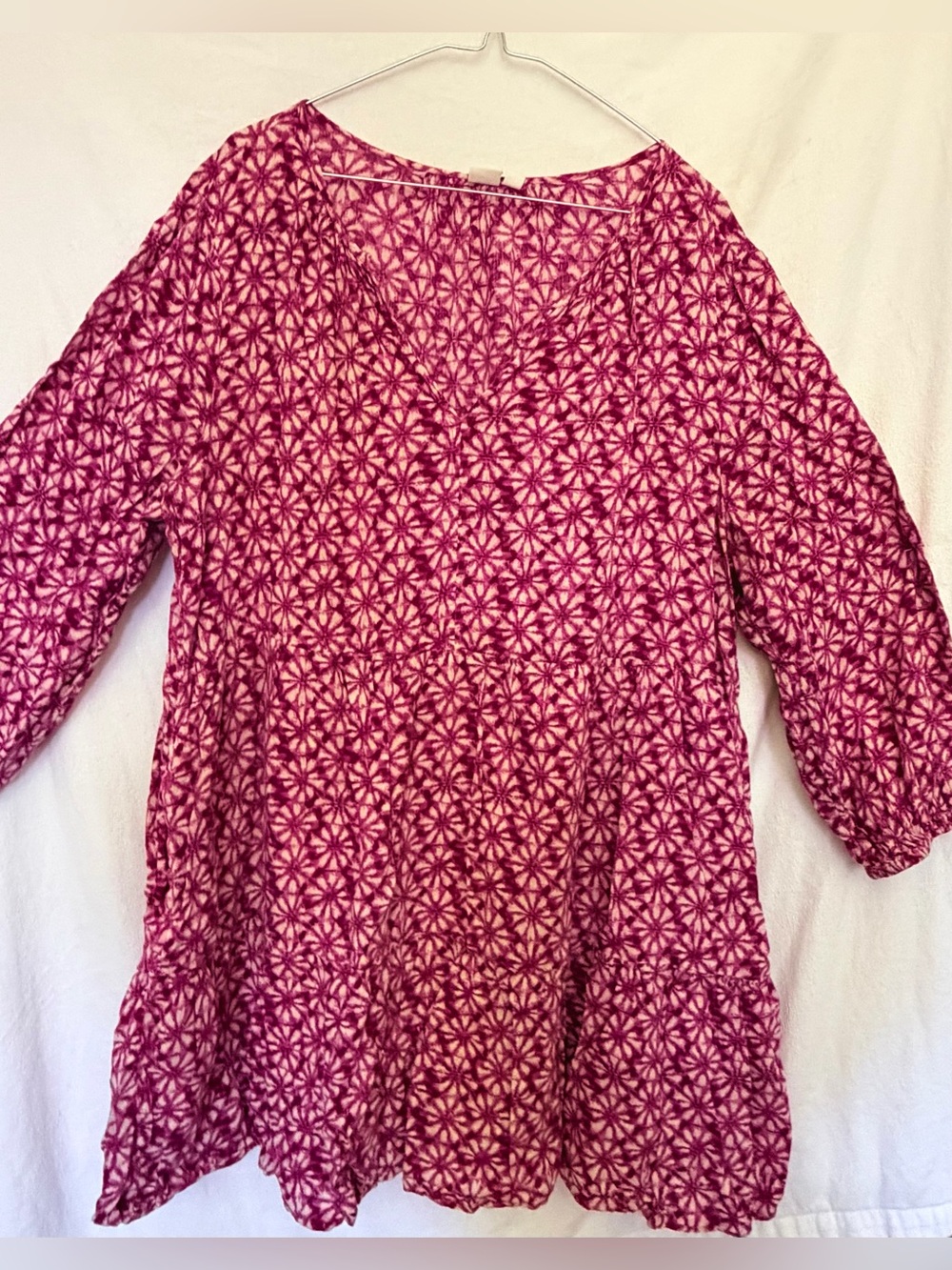GAP Pink Floral Geometric V-Neck Tunic